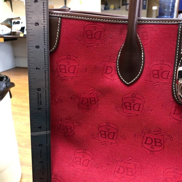 Dooney Bourke, Red # DL50C-W4 Canvas/ Leather Bag. Like New - Picture 5 of 10